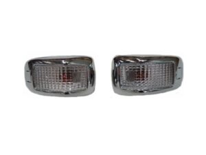 500 SERIES, FC, FD, FE, HI500, HINO, Japanese Makes- Door Flasher- RH Right Hand (Drivers Side)= LH Left Hand (Passengers Side)– Clear – With Chrome Mould – Sold As a Pair – 500 Series (17-On), HI500-240-C0