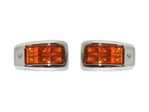 500 SERIES, FC, FD, FE, HI500, HINO, Japanese Makes- Door Flasher- RH Right Hand (Drivers Side) =LH Left Hand (Passengers Side)– Amber – With Chrome Mould – LED – Sold As a Pair – 500 Series (17-On), HI500-240-E0
